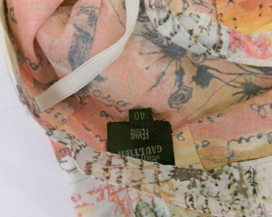 Jean Paul Gaultier wrap graffiti tribal print script maxi skirt