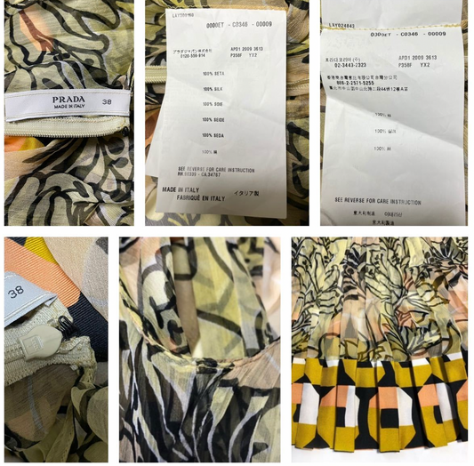 Prada sleeveless chiffon pleated flower dress