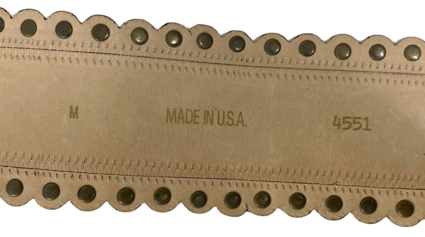 DKNY Leather Belt Studded Scallop Hem