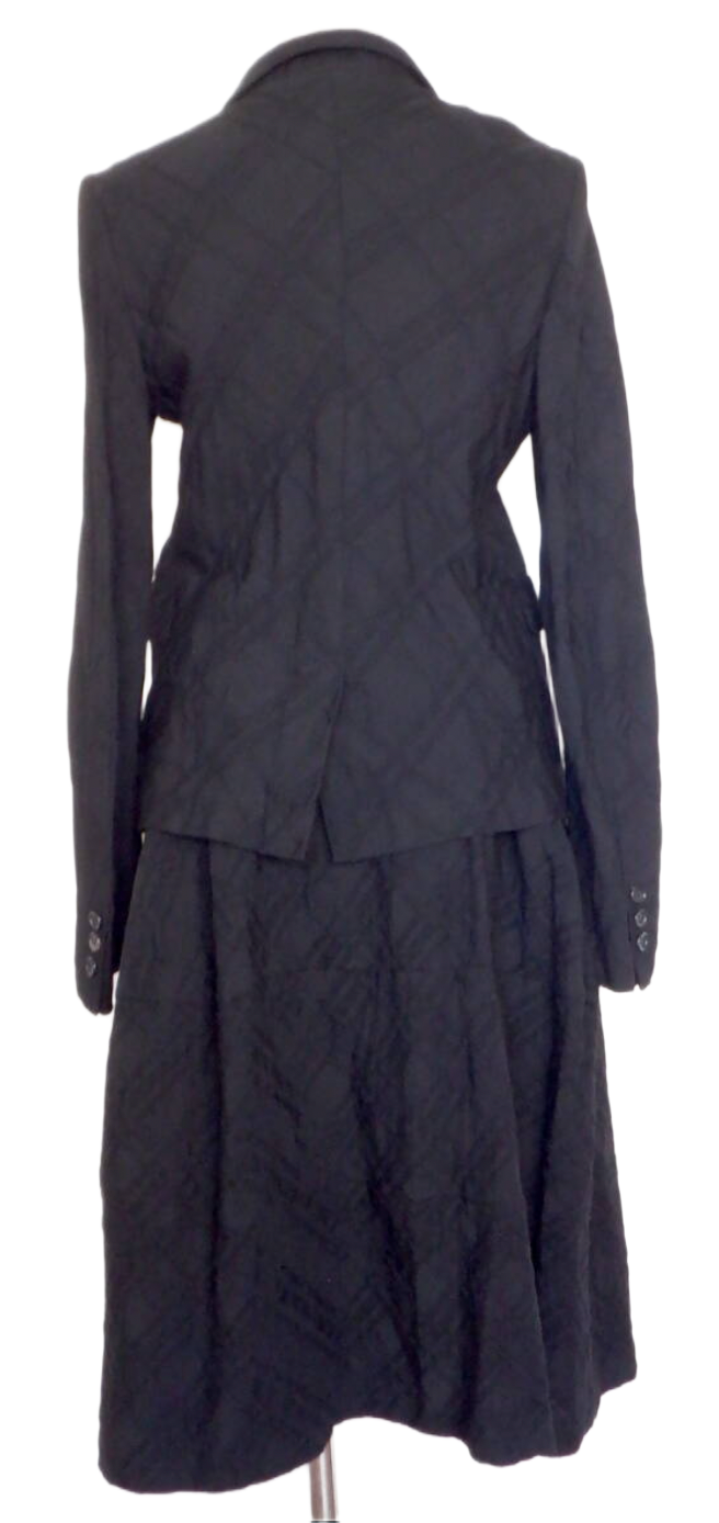 Comme Des Garcons large checkered blazer gathered skirt set