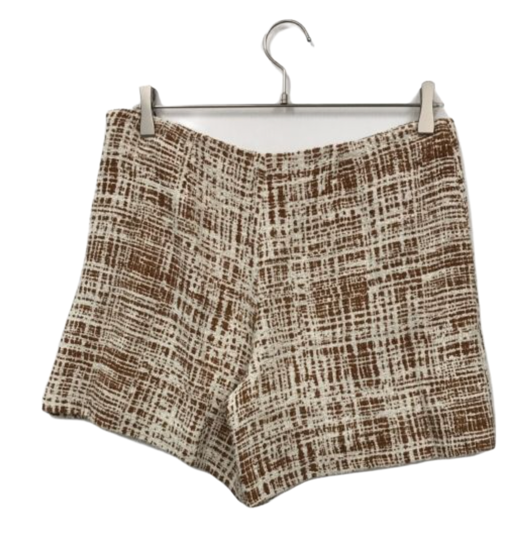Prada Tweed Checkered Square Brown White Shorts SS 1996.