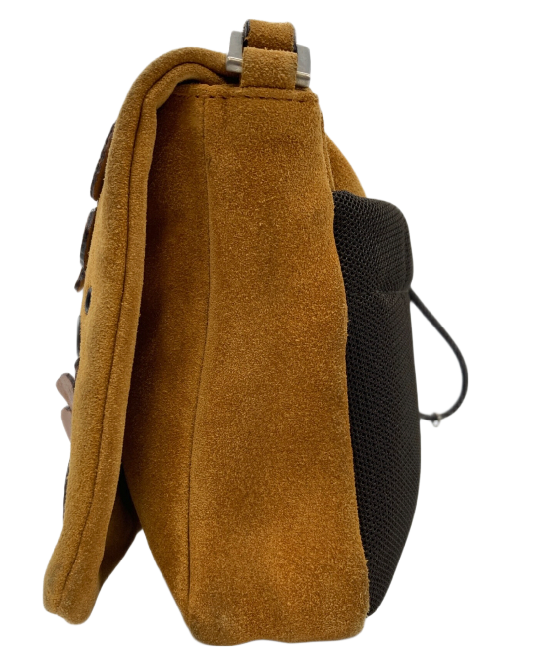 Prada FW 1999 Leaf Motif Suede Velcro Bag