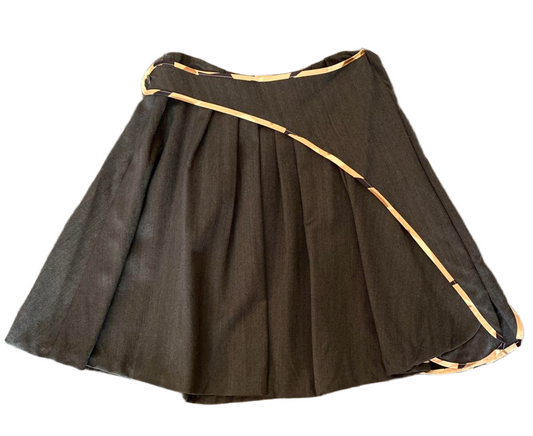 Marni Pleated Grey Skirt w Overlay