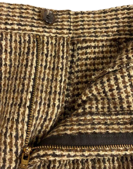 Tricot Comme Des Garcons Tweed Checkered Mermaid Skirt w Side Pockets AD 2005