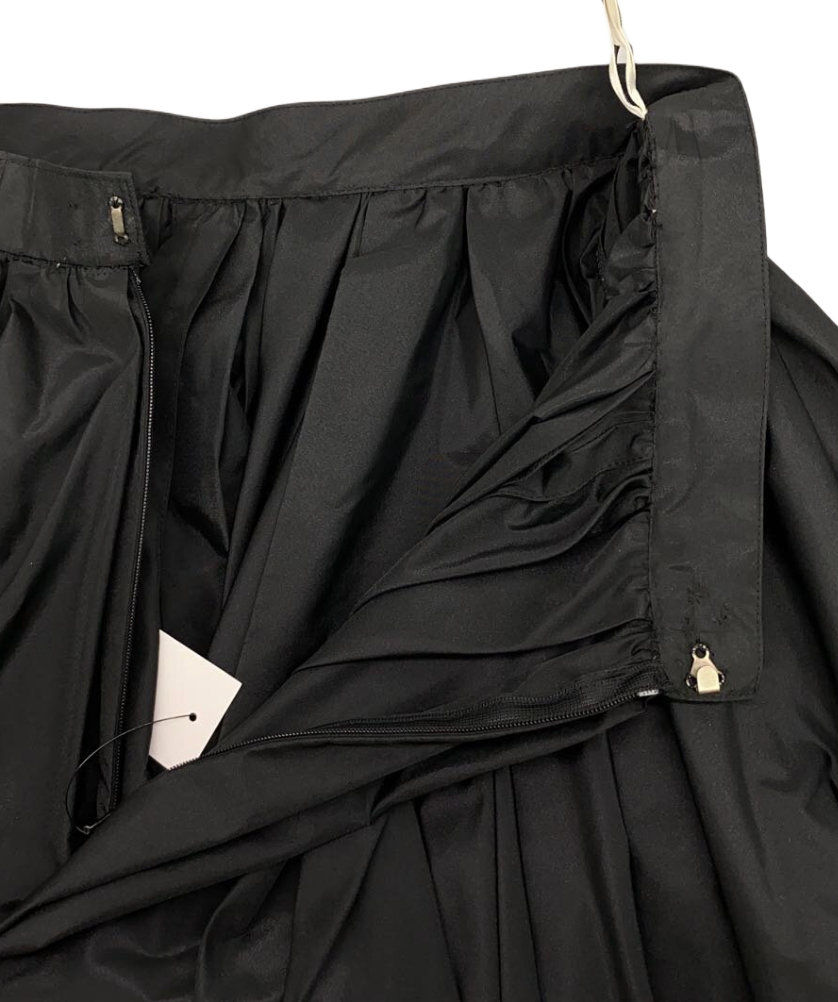 Miss Christian Dior Black Nylon Assymetrical Pleated Skirt