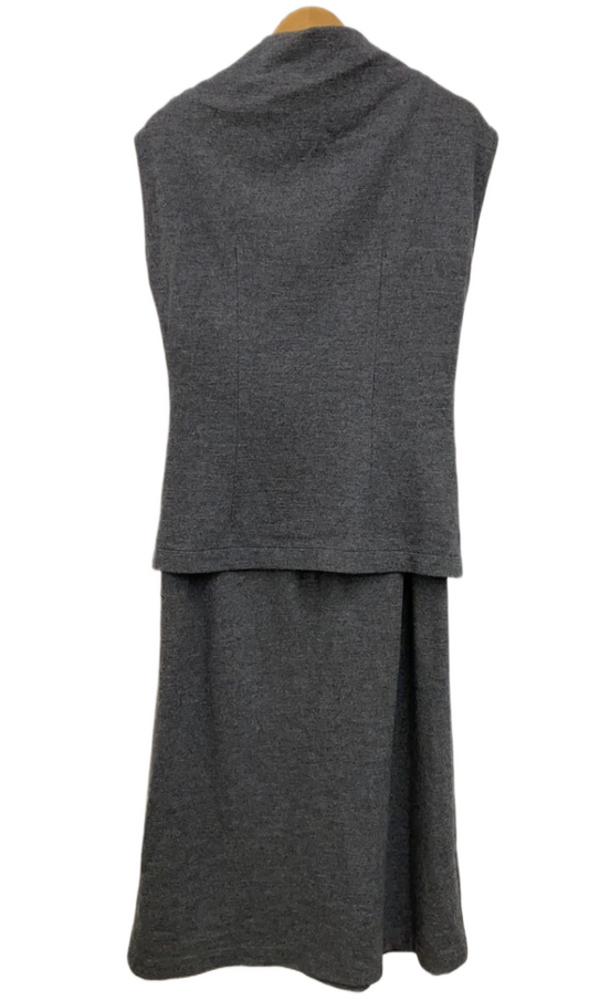 Tricot Comme des Garcons Button down cowl Neck Sless Layered Dress AD1997