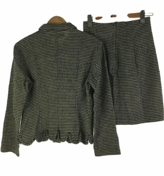 Tricot Comme Des Garcons Wool Houndstooth Top Skirt Suit Set