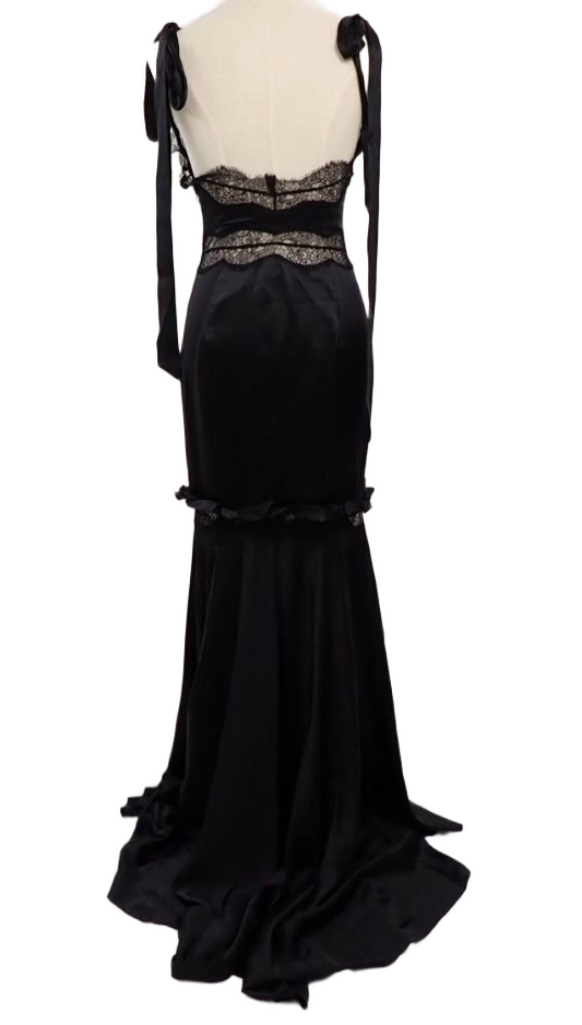 Valentino lace insert backless dress