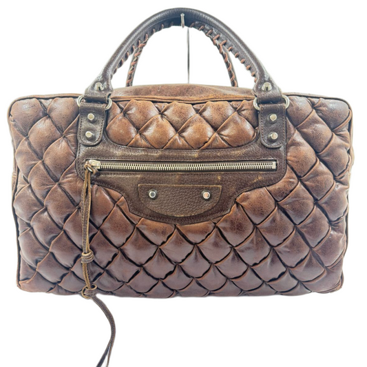 Balenciaga Quilted Brown Handbag