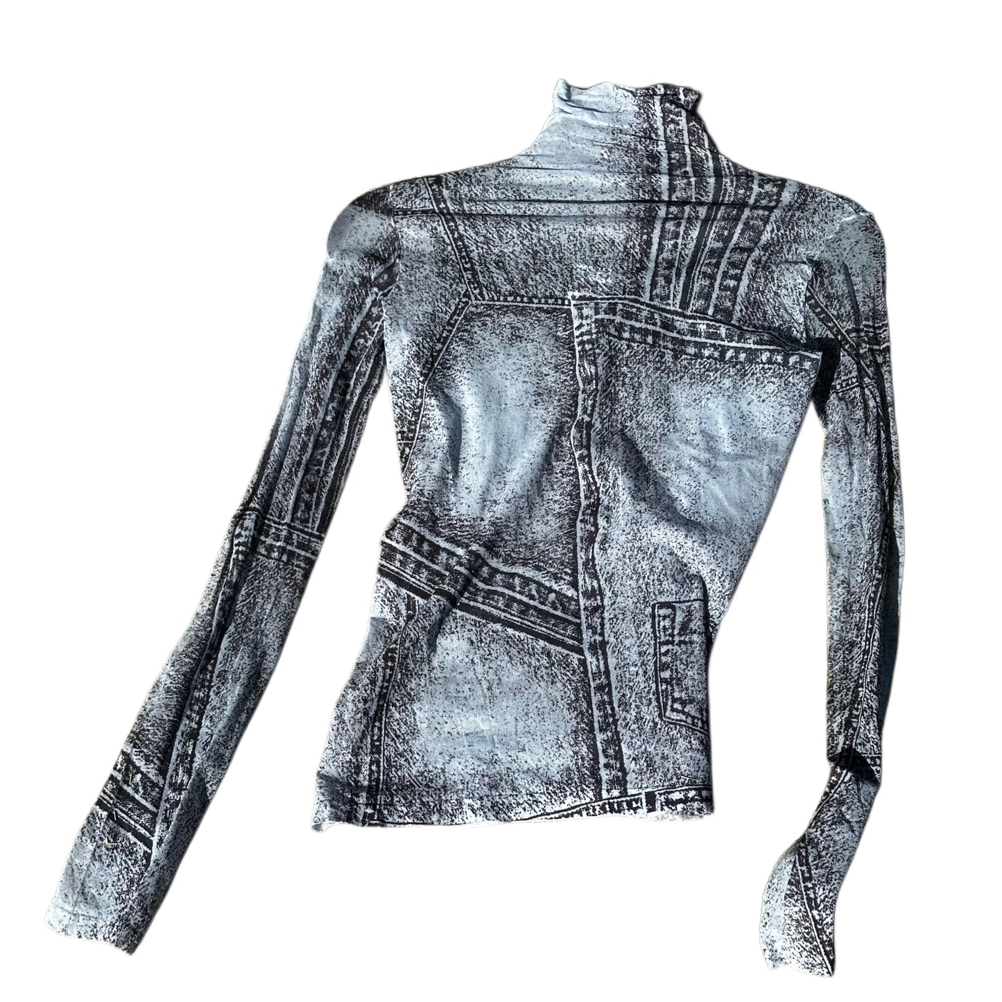 Acne Studios Denim Mesh Mock Neck LS Top