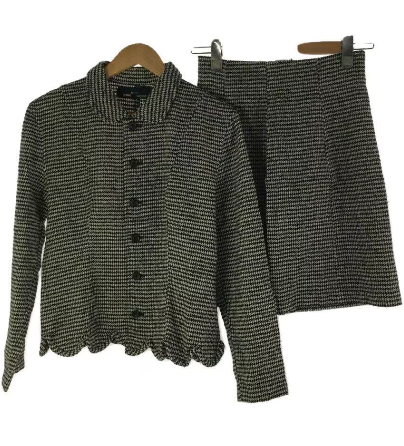Tricot Comme Des Garcons Wool Houndstooth Top Skirt Suit Set