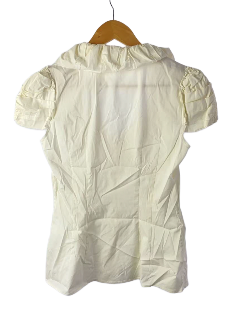 Prada SS Rufle V Neck Button Down Blouse