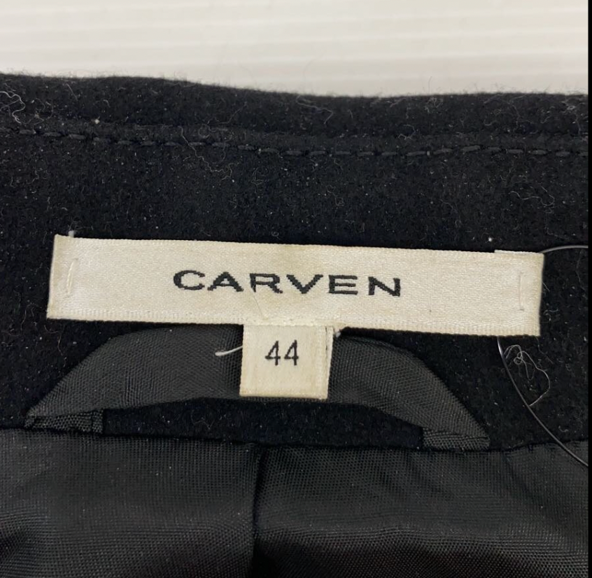 Carven Peak Lapel Wool Coat Sz 44