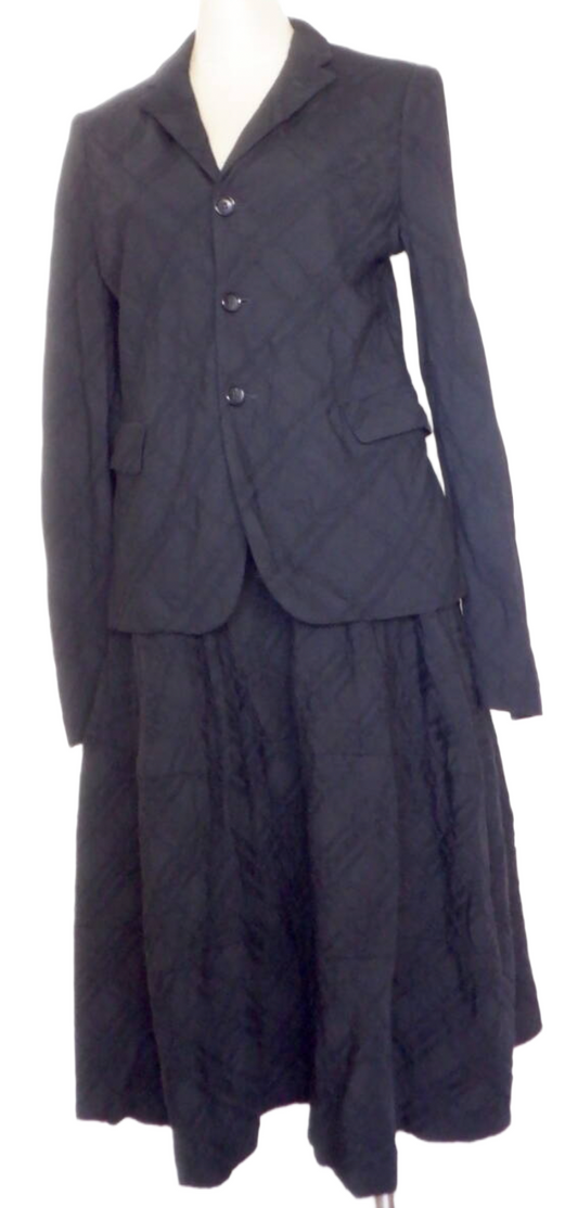 Comme Des Garcons large checkered blazer gathered skirt set