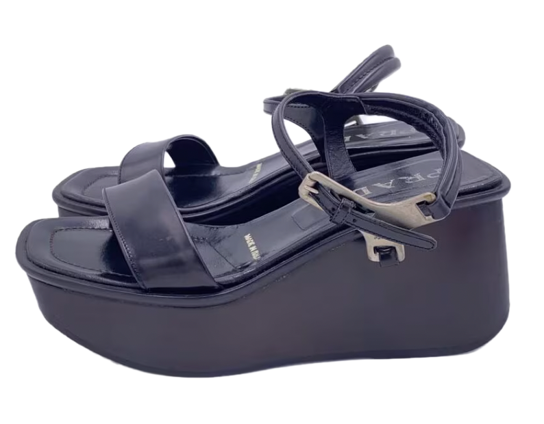 Prada Platform Leather Strappy Sandals Sz38