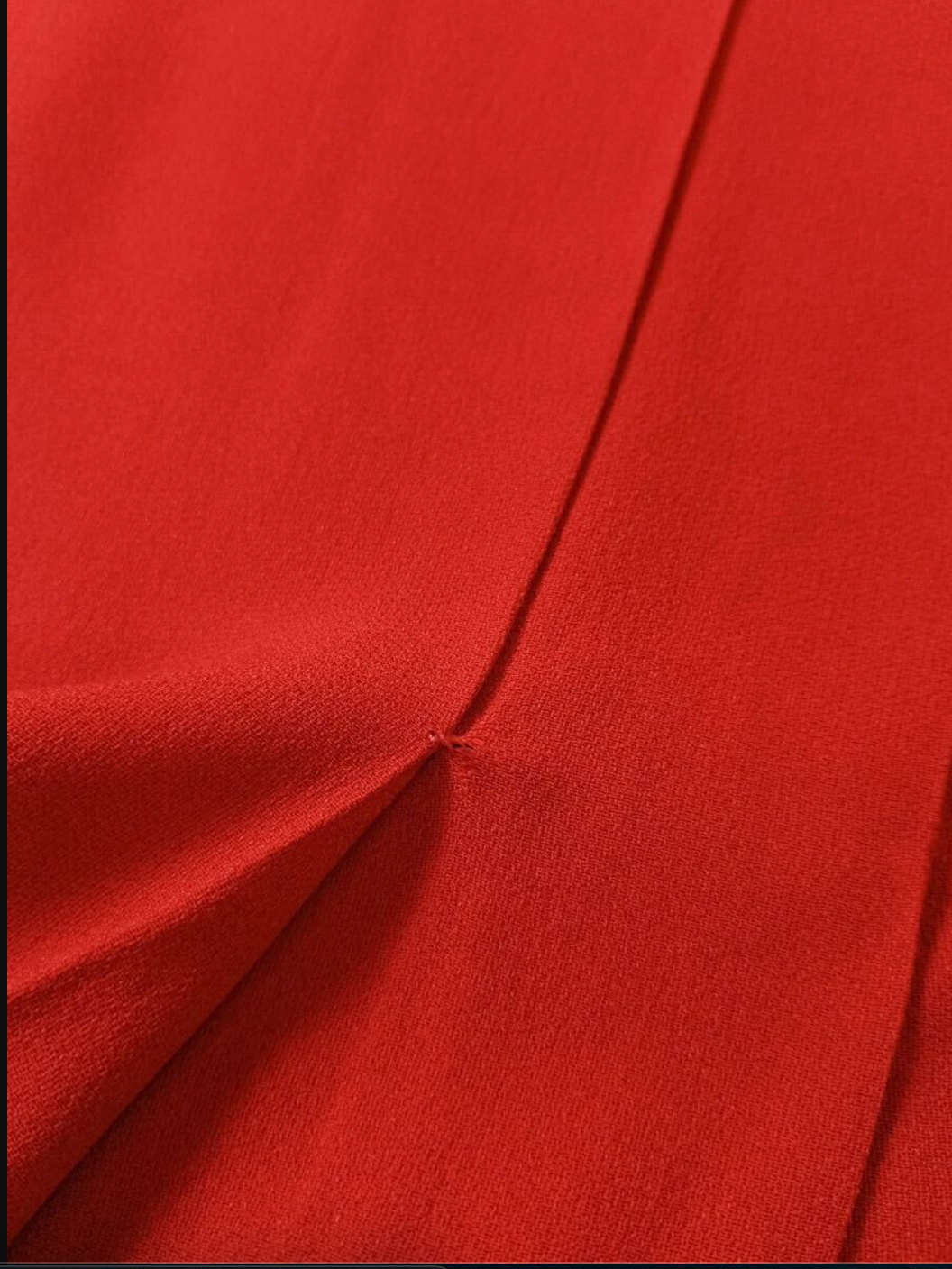 Prada Red layered pleat sless shift Dress w Bow