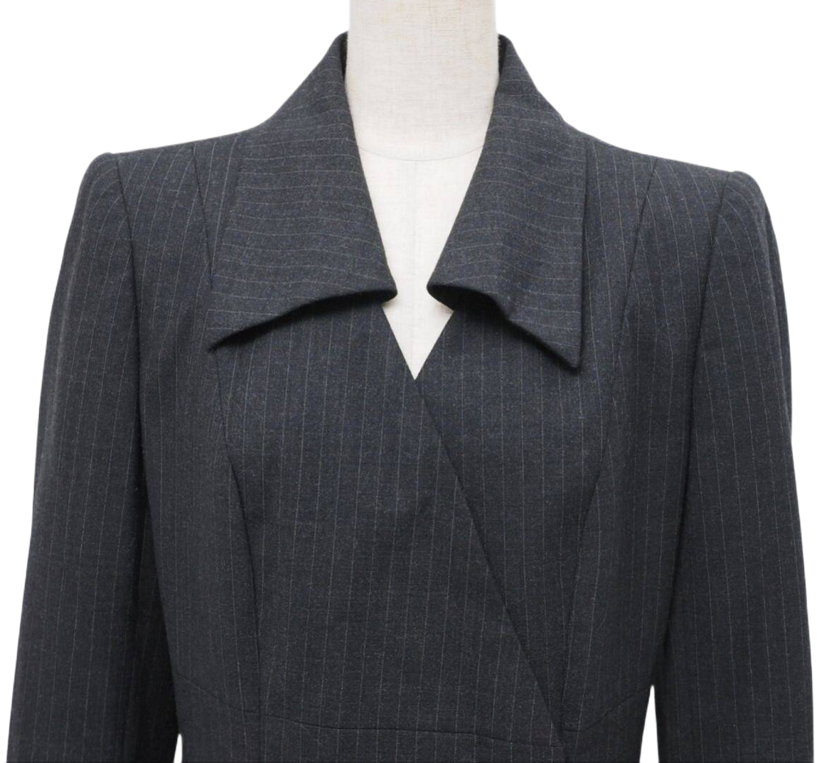 GIVENCHY pinstripe double-breasted grey blazer jacket