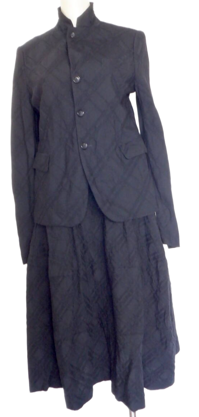 Comme Des Garcons large checkered blazer gathered skirt set