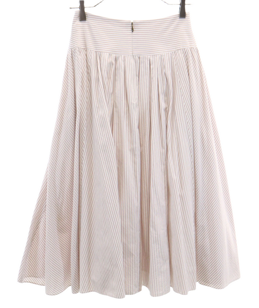 Lanvin Collection Pink White Stripe drop waist gathered skirt