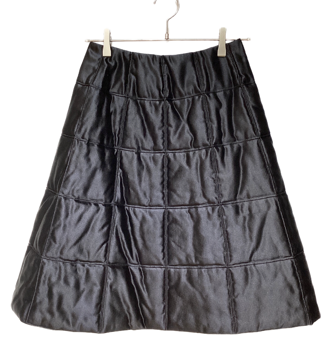 Chanel checkered quilted silk skirt