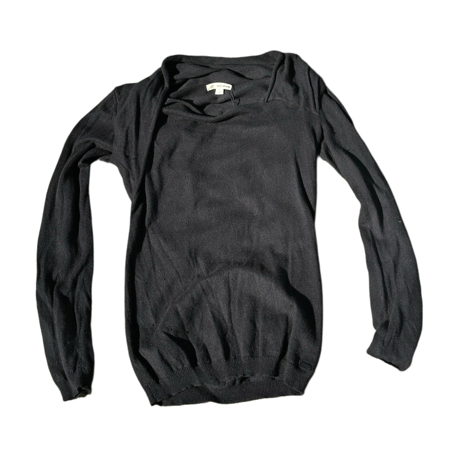 DKNY Knit LS Deformed Neck Top