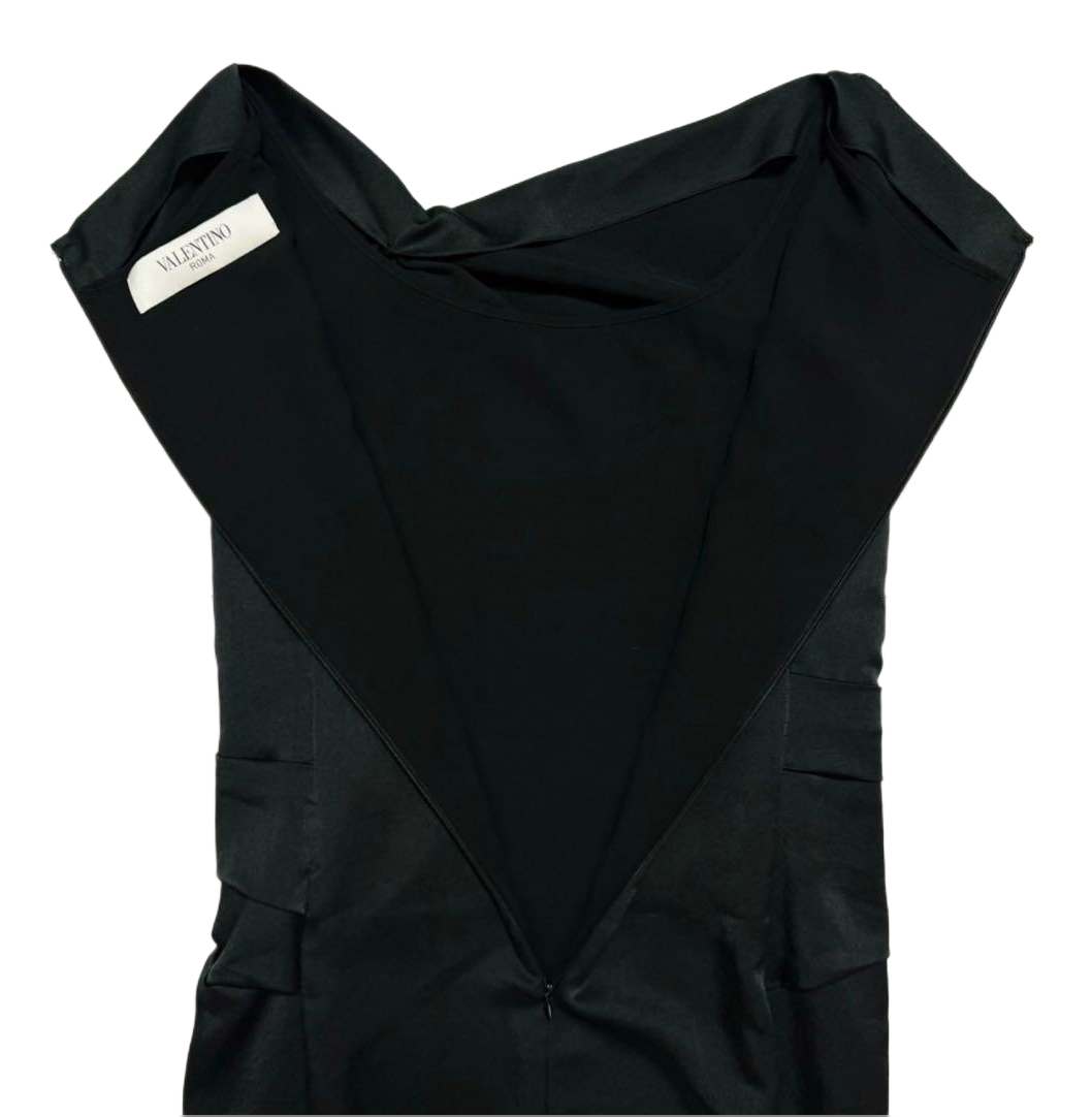 Valentino Knee Length Dress w assymetrical neck bow