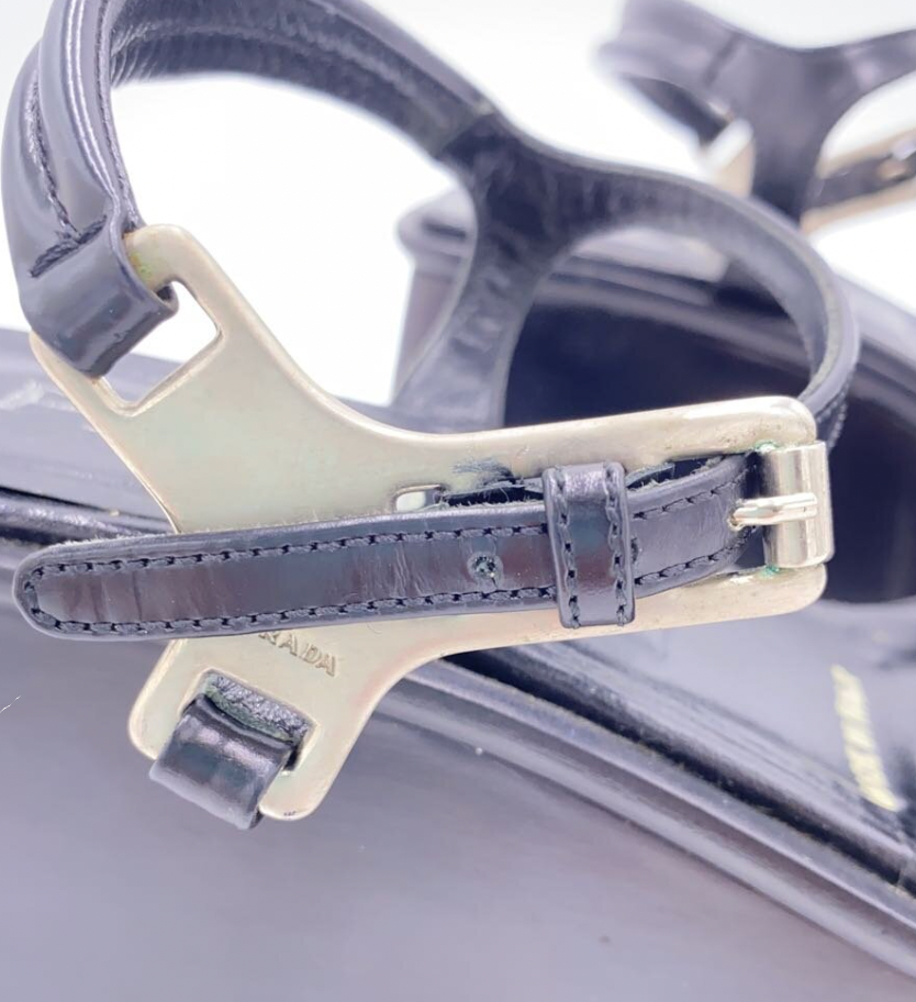 Prada Platform Leather Strappy Sandals Sz38