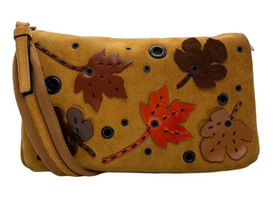 Prada FW 1999 Leaf Motif Suede Velcro Bag