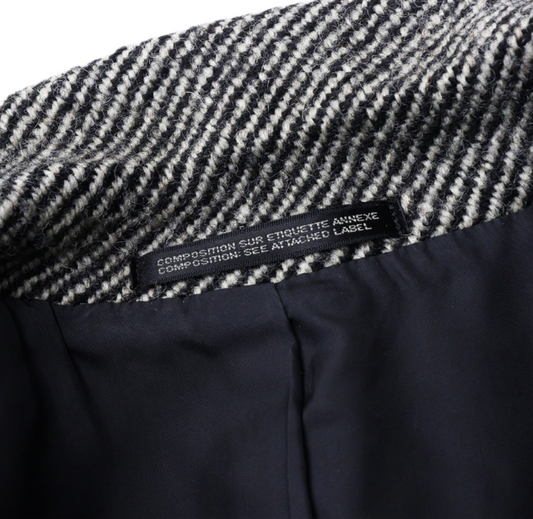 YOHJI YAMAMOTO+NOIR Wool Twill Stand Collar Jacket