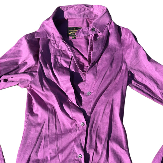 Vivienne Westwood Anglomania Cowl Neck Button Down LS Blouse