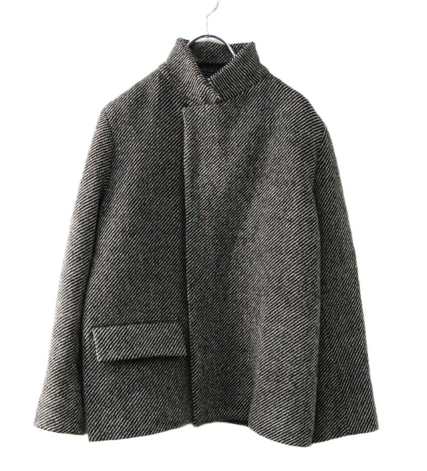 YOHJI YAMAMOTO+NOIR Wool Twill Stand Collar Jacket