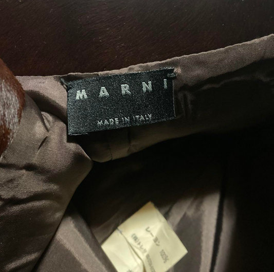 Marni Horse Leather Pony A Line Skirt