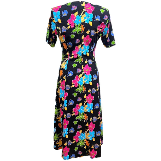 Emanuel Ungaro Floral Button Down Midi Dress