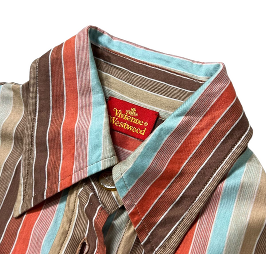 Vivienne Westwood Multi Colour Stripe Shirt Dress w Matching Belt