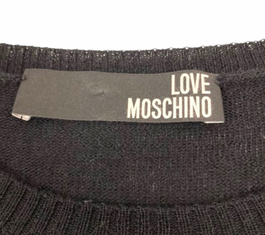 Moschino Knit Sless Dress w petals/button appliques