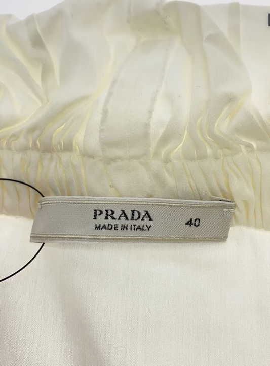 Prada SS Rufle V Neck Button Down Blouse