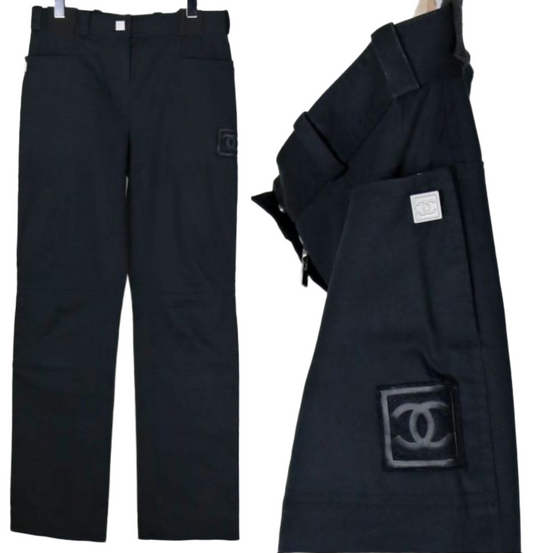 Chanel Identification Sports Zip Pants w velcro logo