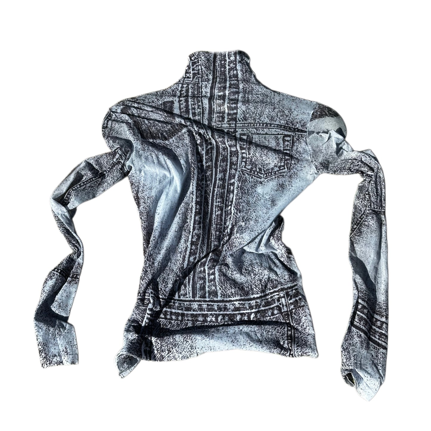 Acne Studios Denim Mesh Mock Neck LS Top