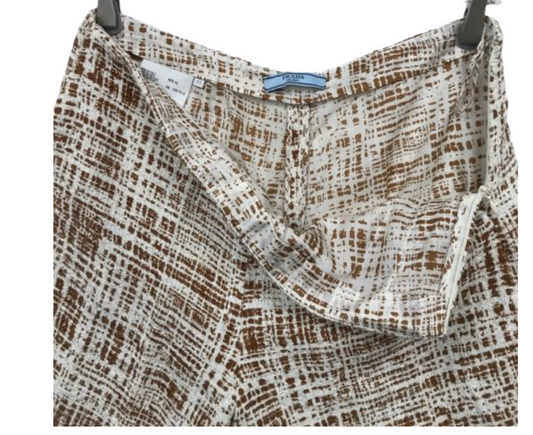 Prada Tweed Checkered Square Brown White Shorts SS 1996.