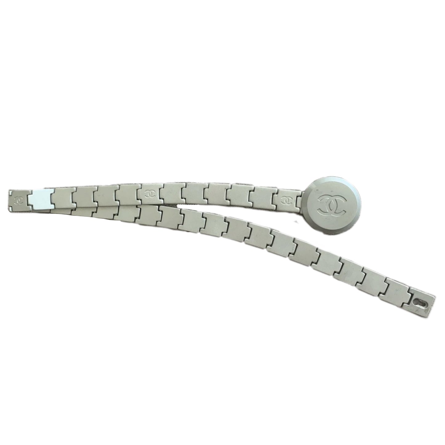 Chanel Astronaut Stainless Steel CC Belt Silver