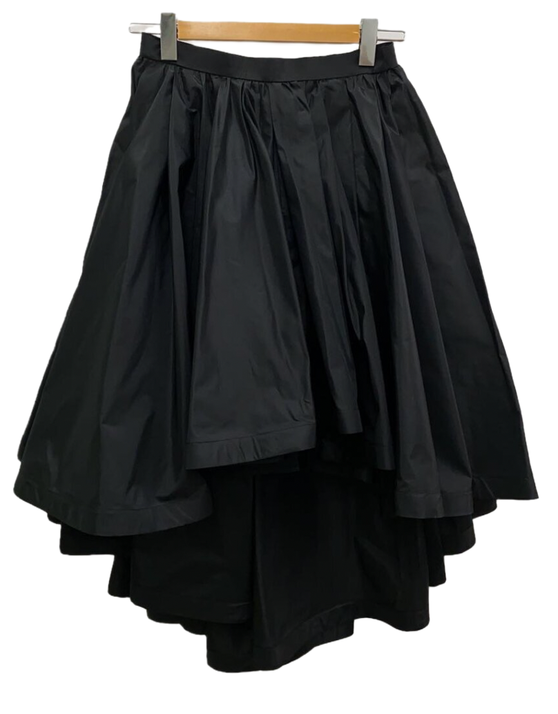 Miss Christian Dior Black Nylon Assymetrical Pleated Skirt