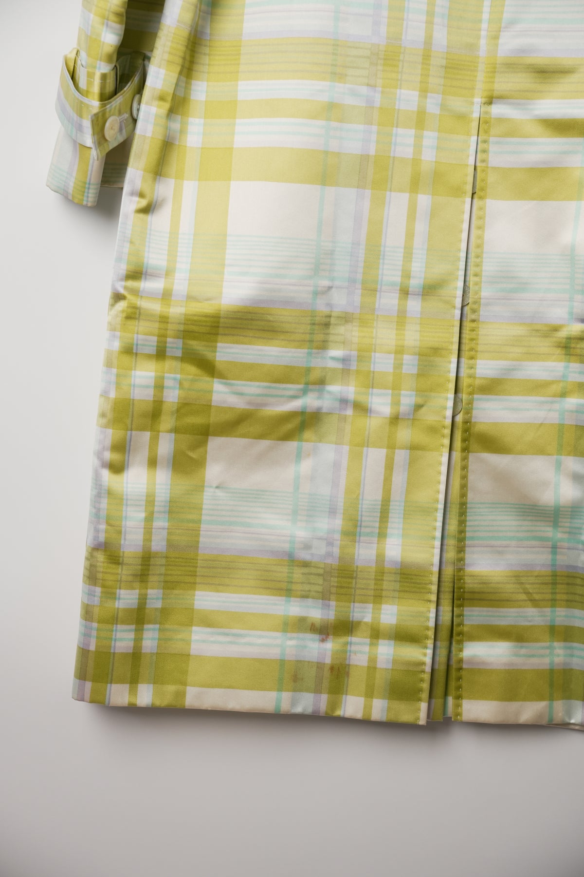 Lanvin Collection Silk Check Pattern Trench Coat