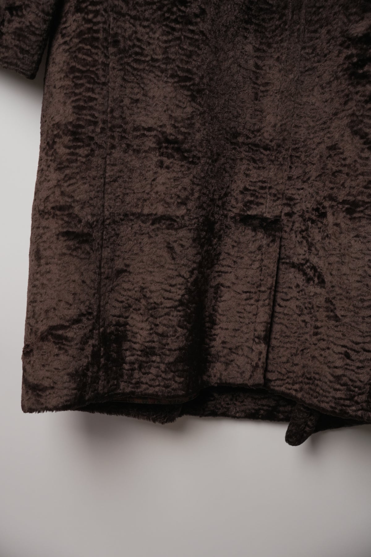 Gianni Versace Brown Velour Double Breasted Coat Sz46