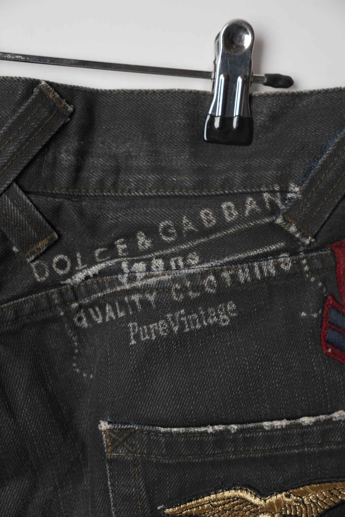Dolce & Gabbana Logo Side Denim Jeans w Back Patches