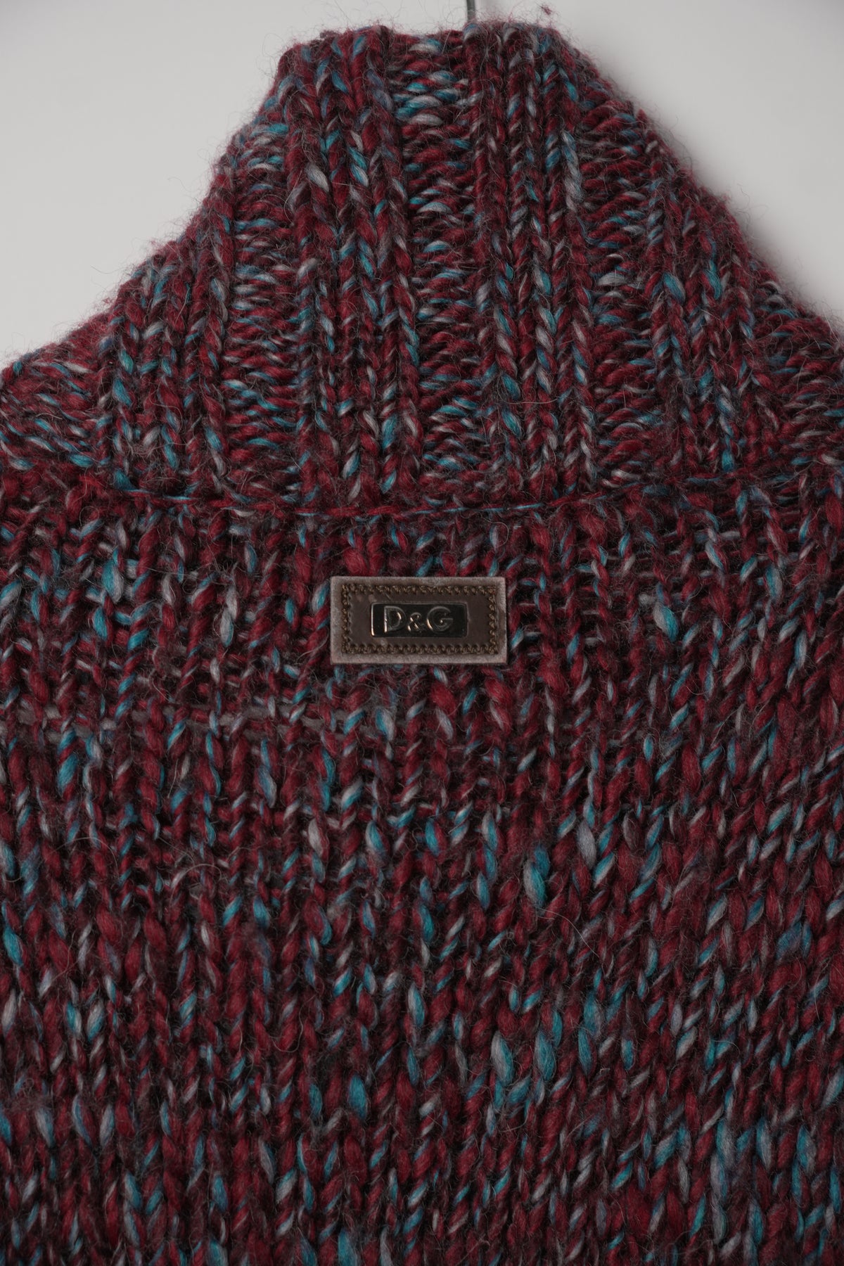 Dolce & Gabbana Mock Neck Blue Red Grey Sport 13 Knit Zip Jacket