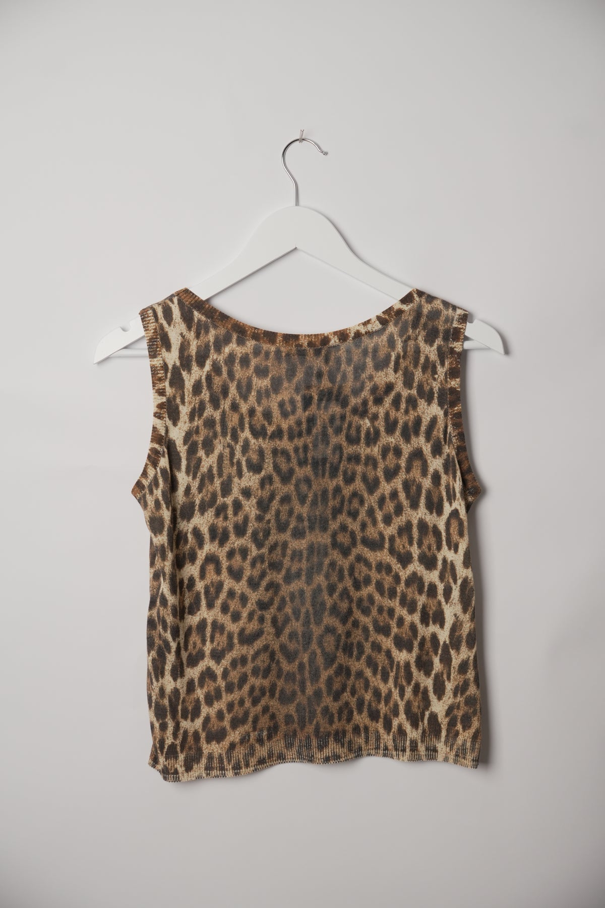 Moschino Cheap and Chic Leopard Print Sleeveless Knit Tank