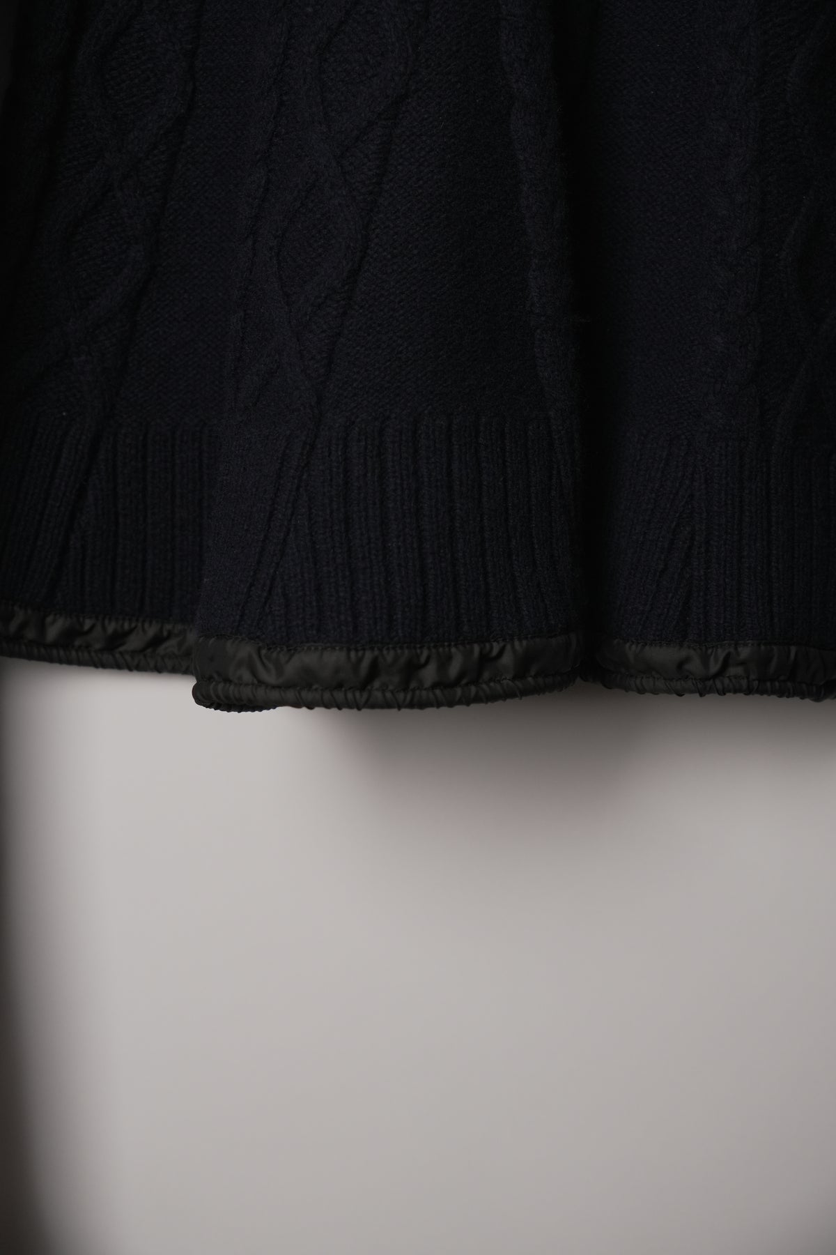 Sacai Navy Cable Knit Peplum Sweater