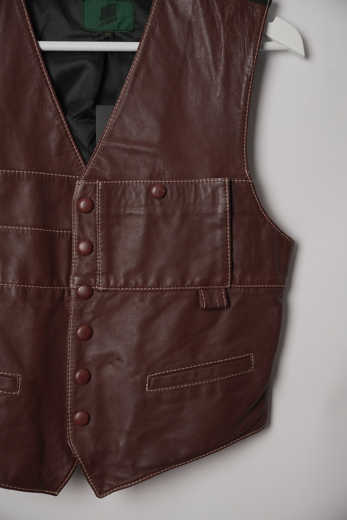 Junior Gaultier Brown Leather Vest