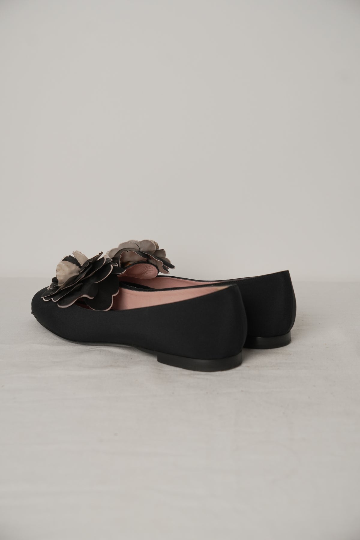 Chanel Coco Mark Camellia Floral Motif Flats Sz38