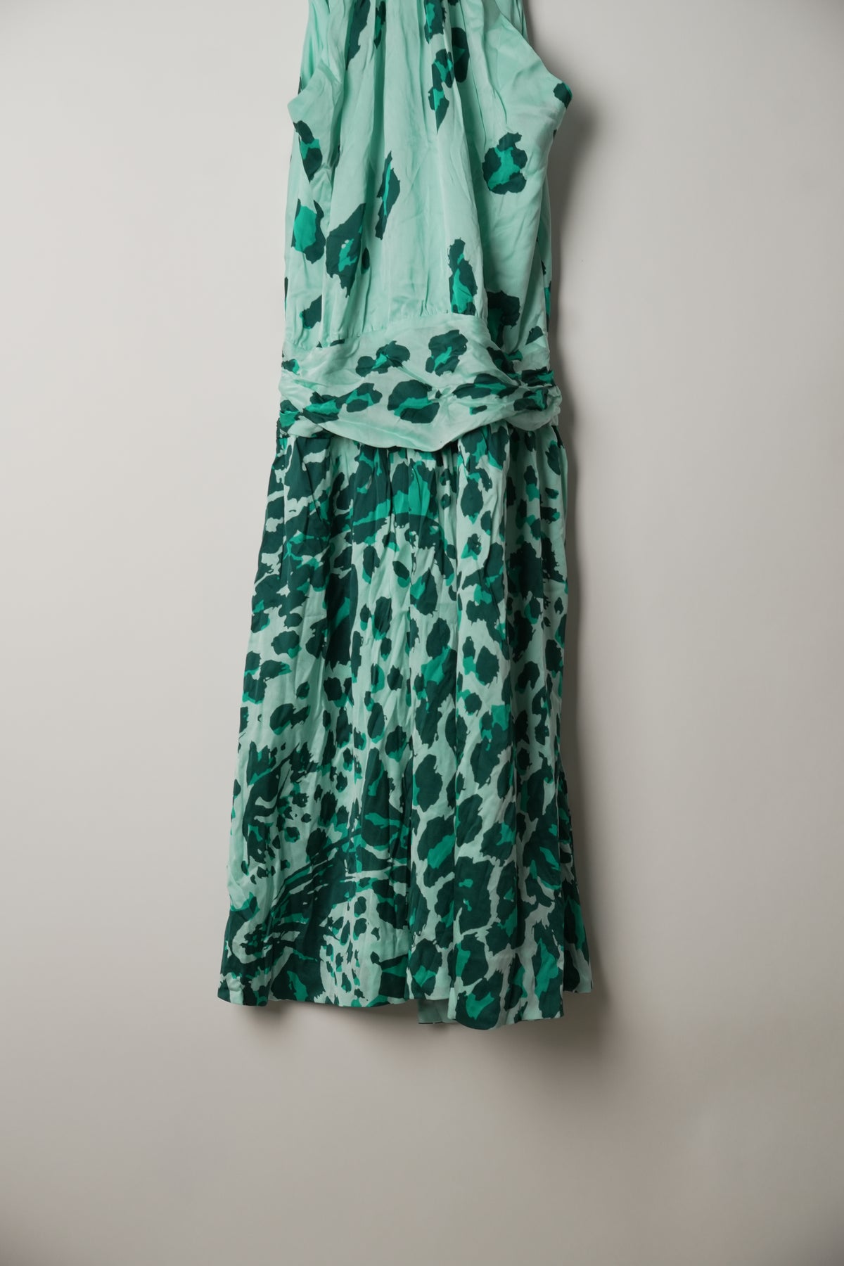 Diane von Furstenberg Halterneck Blue Leopard Tie Dress